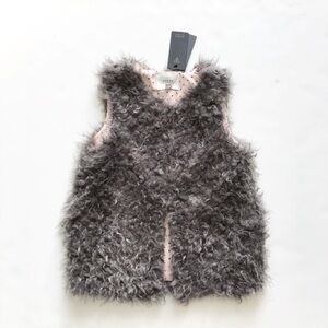 Guess NWT gray soft fuzzy teddy lined vest 8Y